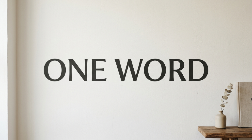 one word caption