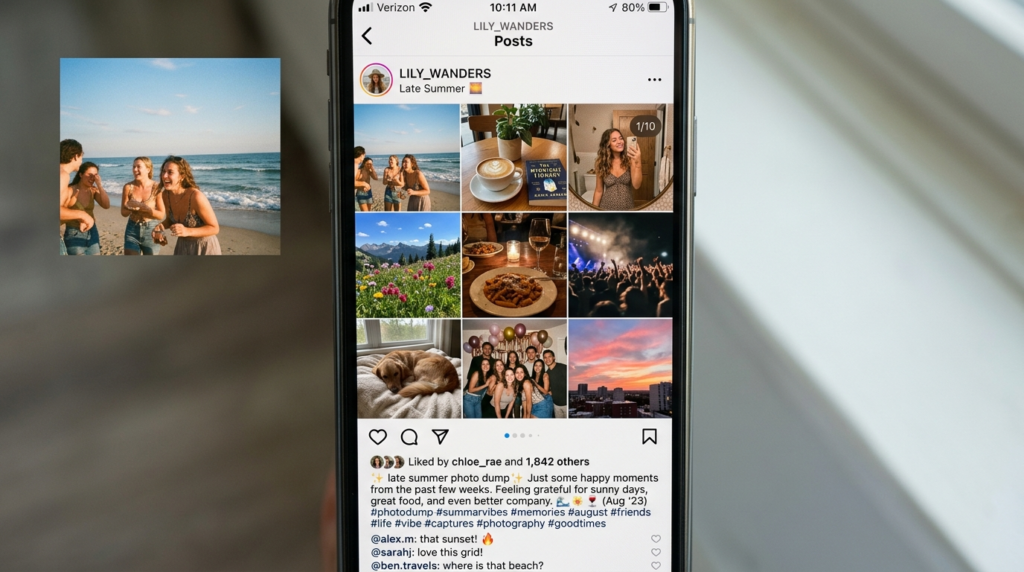 photo dump instagram captions