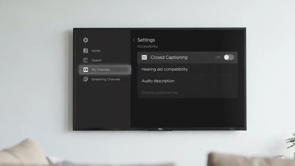 turn off closed caption on roku